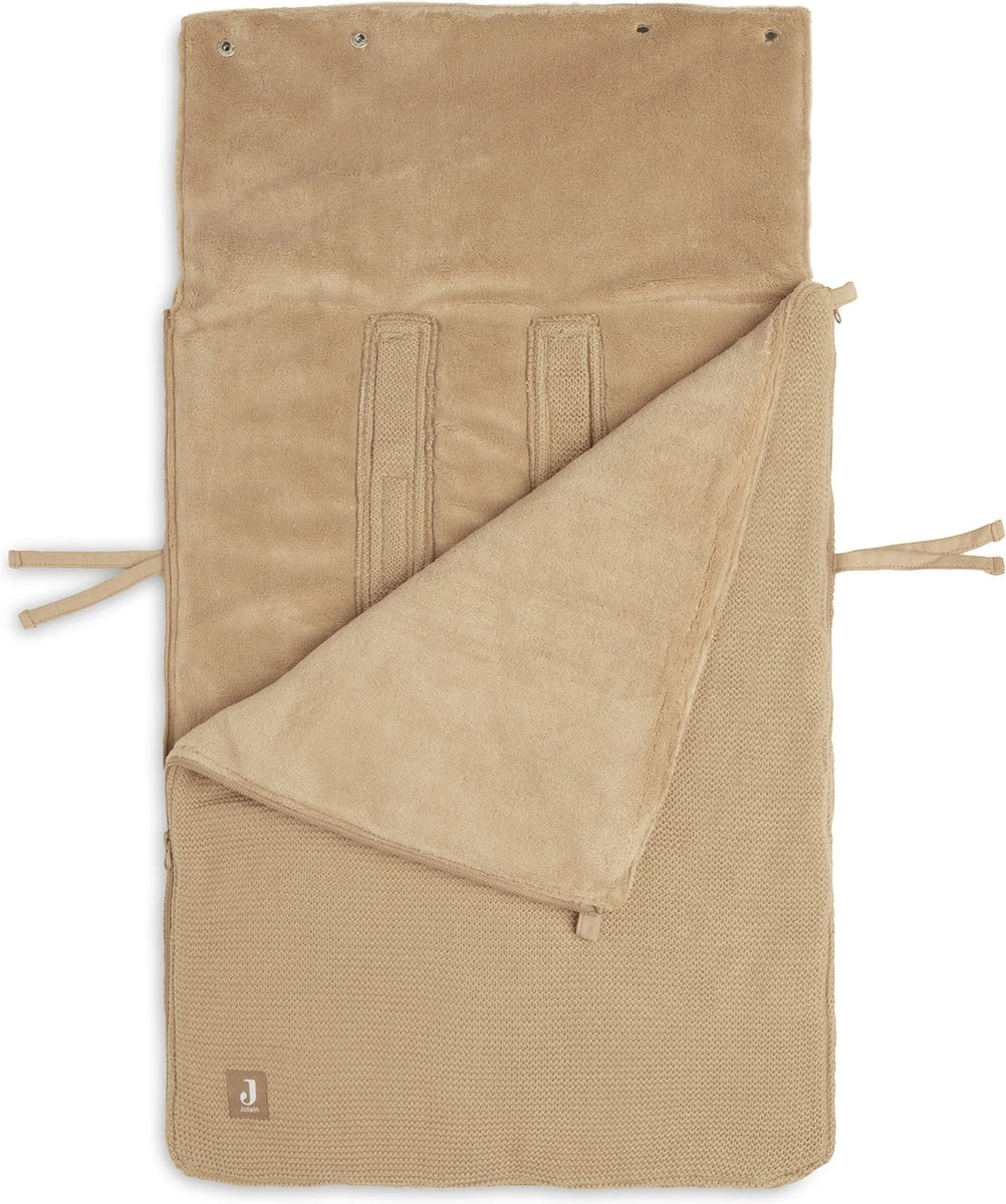Jollein Voetenzak Voor Autstoel & Kinderwagen - Basic Knit - Biscuit - Afbeelding 3