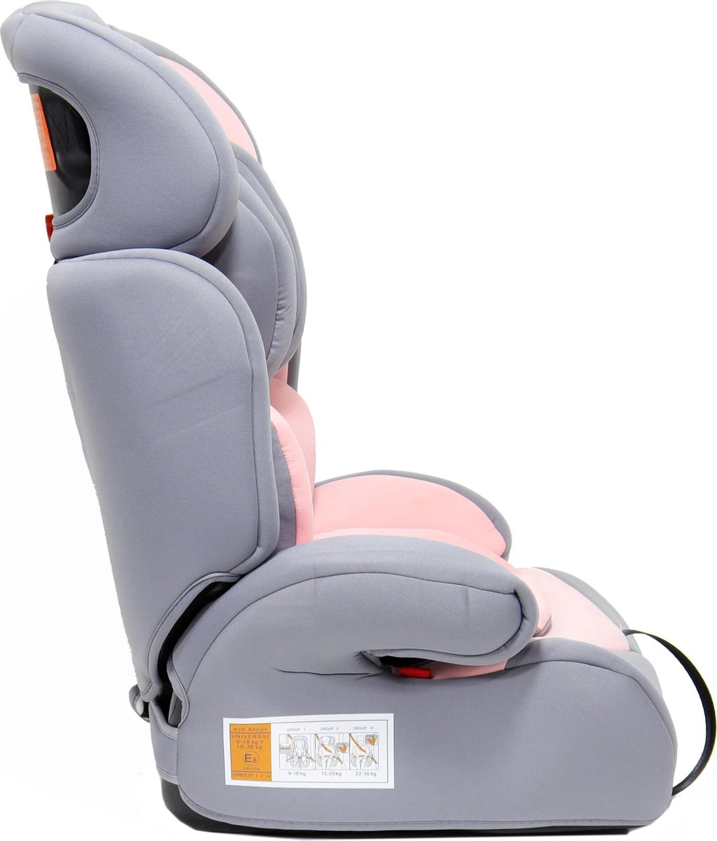 Blij'r Ivo - Autostoel - Klasse 1,2,3 - Geschikt Voor 9-36 Kg - Met Extra Vulling En 5 Puntsgordel - Roze - Afbeelding 2