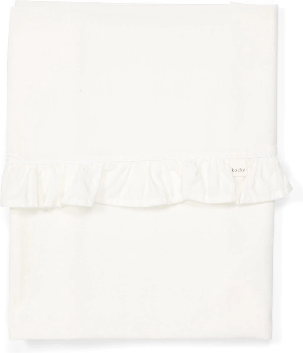 Koeka Baby Lakentje Ledikant Ruffle - Wit 110x140cm