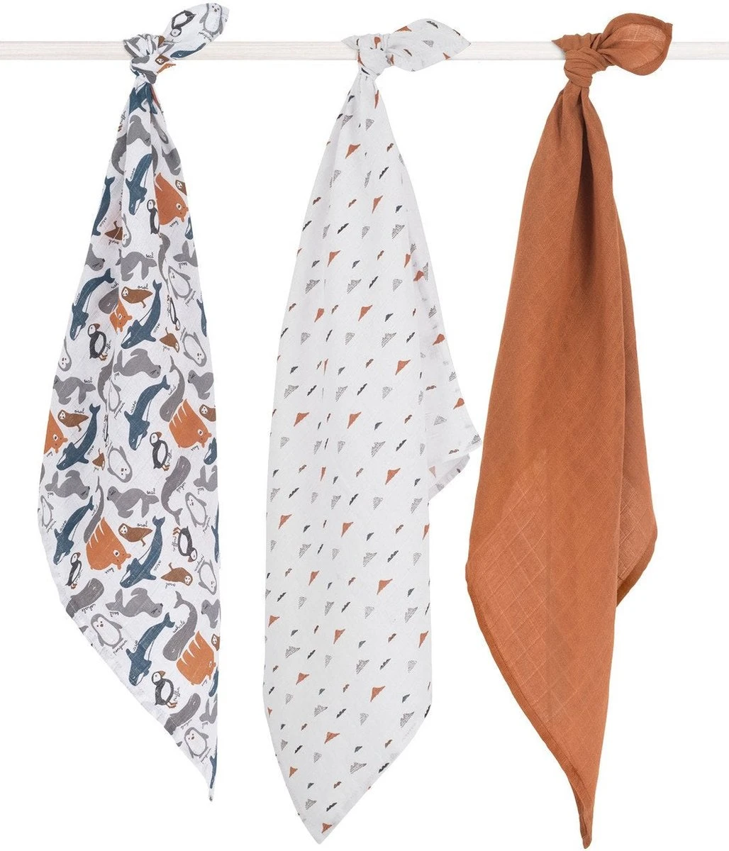 Jollein Hydrofiel Multidoek Snake 70x70cm - Ash Green - 3 Stuks - Afbeelding 13