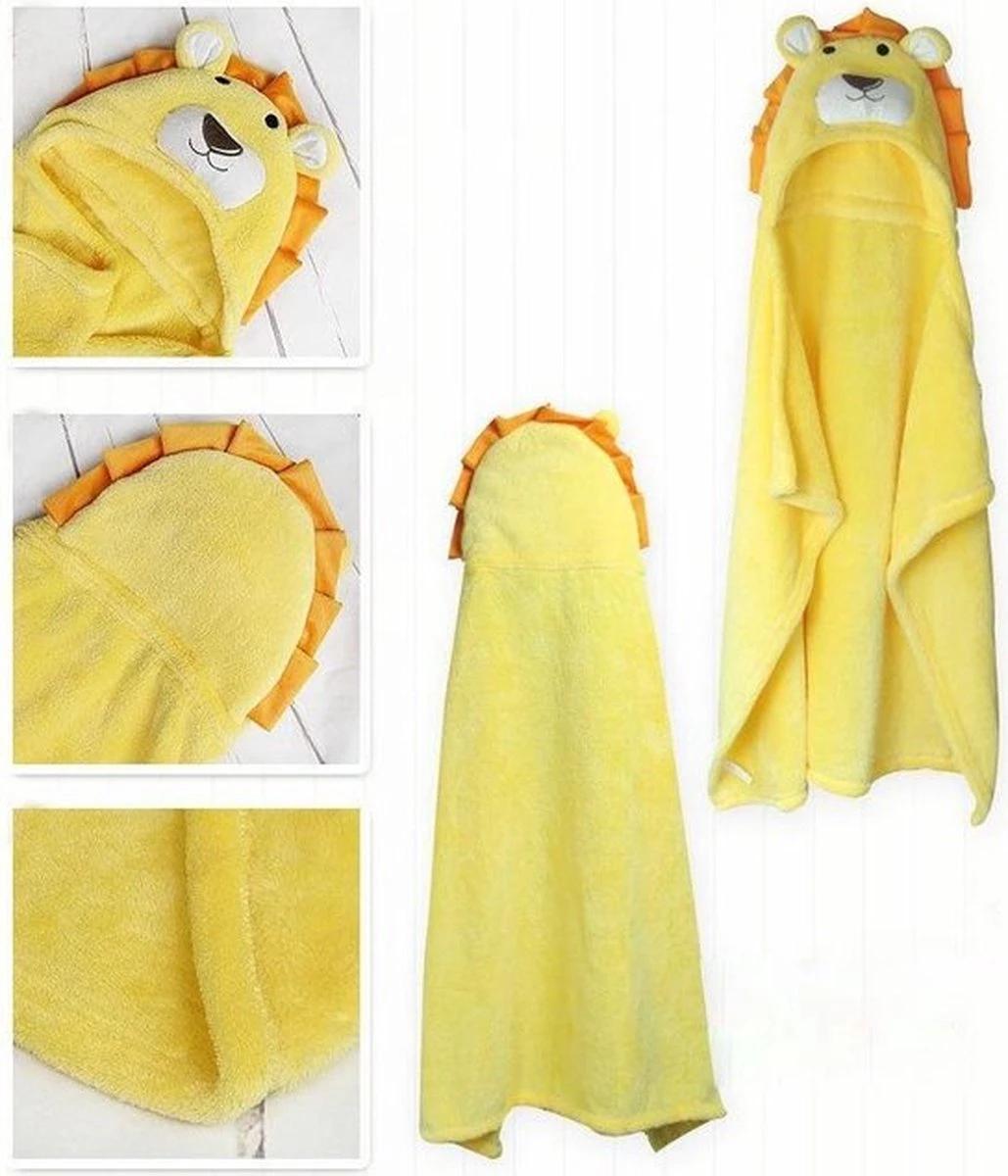 Multifunctionele Baby Fleecedeken Met Capuchon Leeuw | Badcape Baby En Peuters | Deken Kinderen | Wikkeldeken | Dekentje Baby & Peuter 0-3 Jaar | Babydeken | Kraamcadeau | Babycape | Fleece Deken | Kraam | Maxi Cosi Deken | Dier - Afbeelding 2