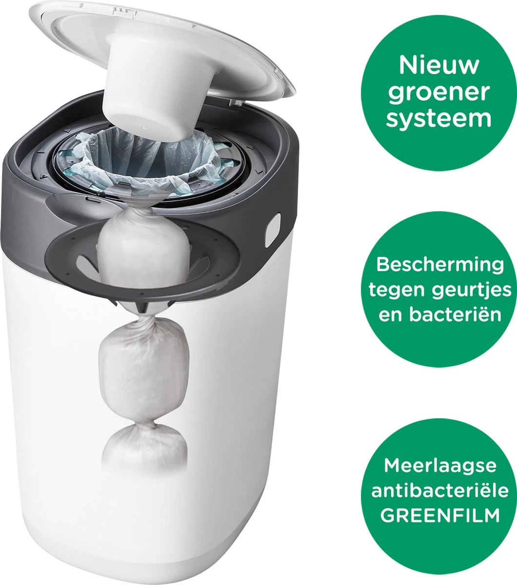 Tommee Tippee Milieuvriendelijke Twist & Click Luieremmer - Met 6 Navulcassettes - Wit - Afbeelding 3