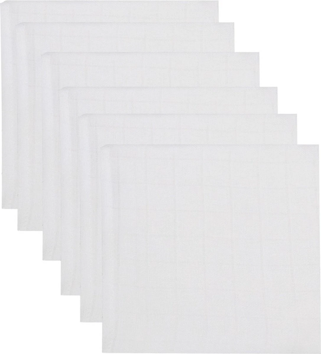 MamaLoes Wit 6 Stuks Hydrofiel Luiers ML105 - Afbeelding 3