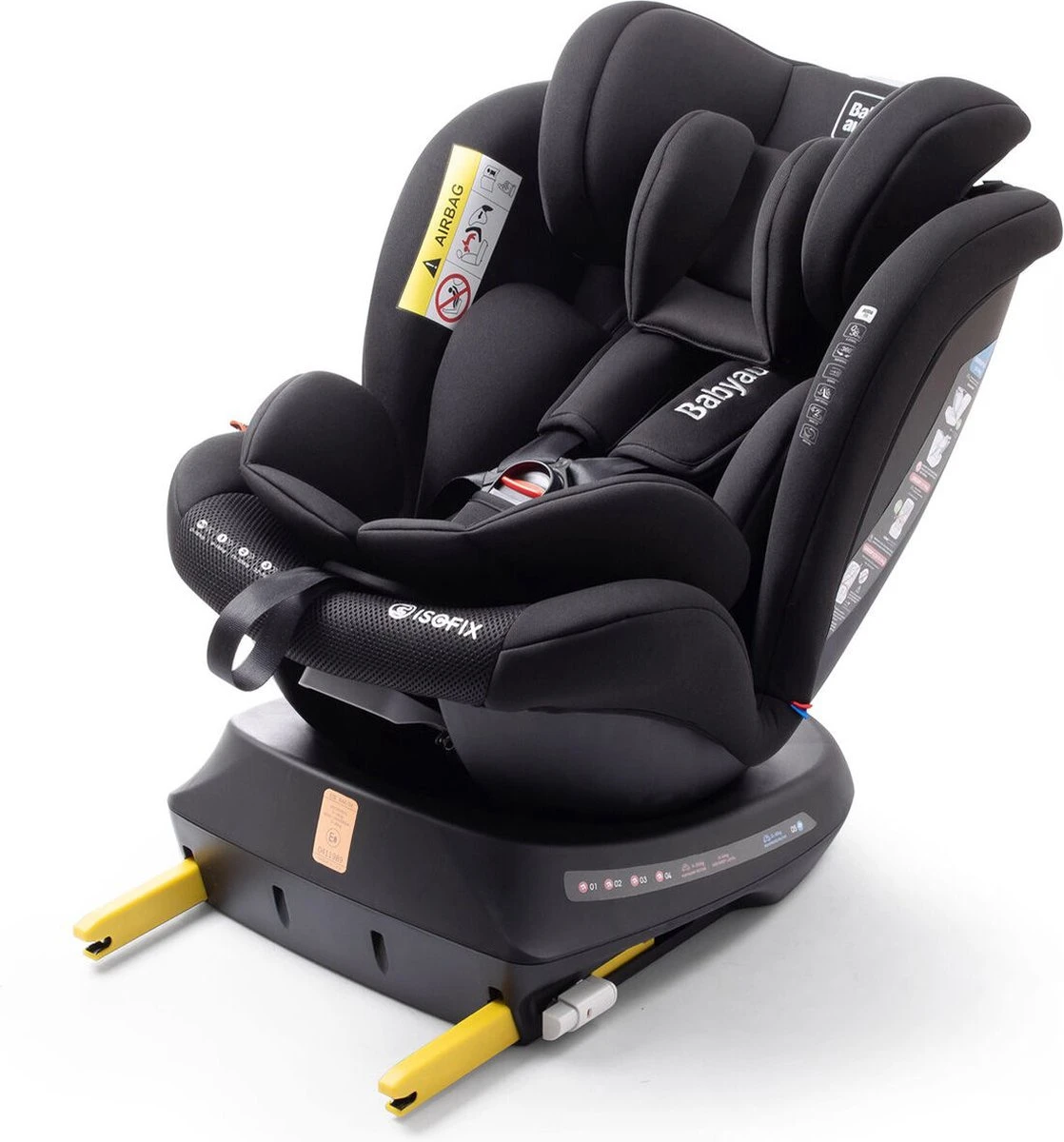Autostoel Babyauto Rodia 360° Met Isofix - Groep 0+/1/2/3 Zwart (0-36kg) - Afbeelding 16