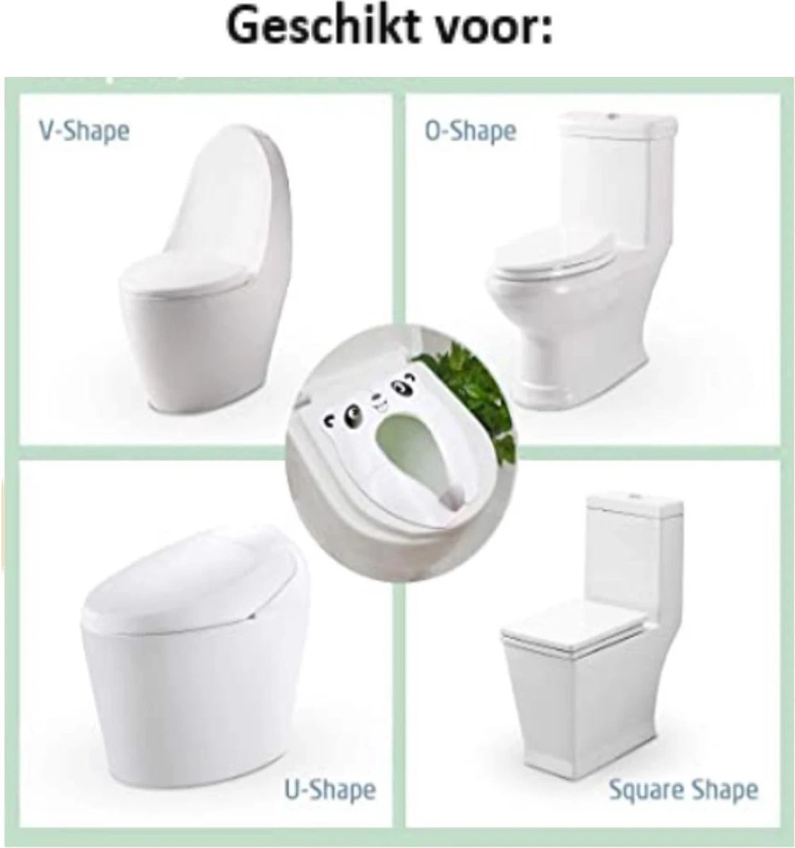 Merkloos WC Verkleiner - Wit Panda Ontwerp - Toilettrainer - Opvouwbare Toilet Zitje - Toiletbril Verkleiner - Kinder WC Bril - Afbeelding 6