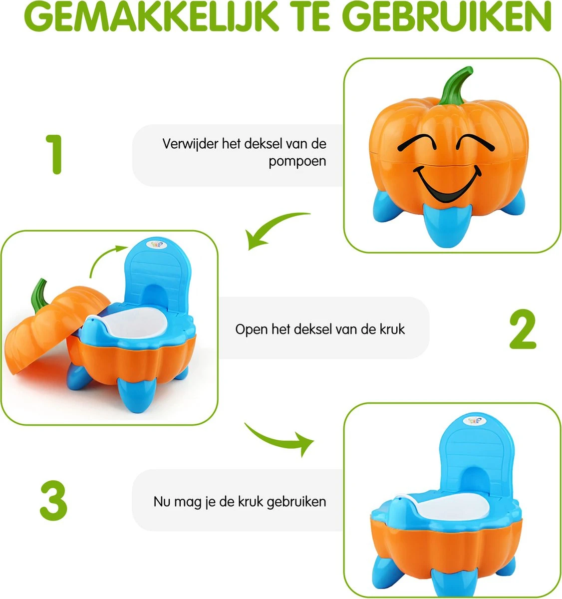 Boasty 3-in-1wc Treiner - Plaspotje – Plaspotje Kind – Potje Peuter – Potje Met Deksel – WC Potje Peuter – WC Verkleiner – Oranje - Wc Treiner-pasen - Afbeelding 3