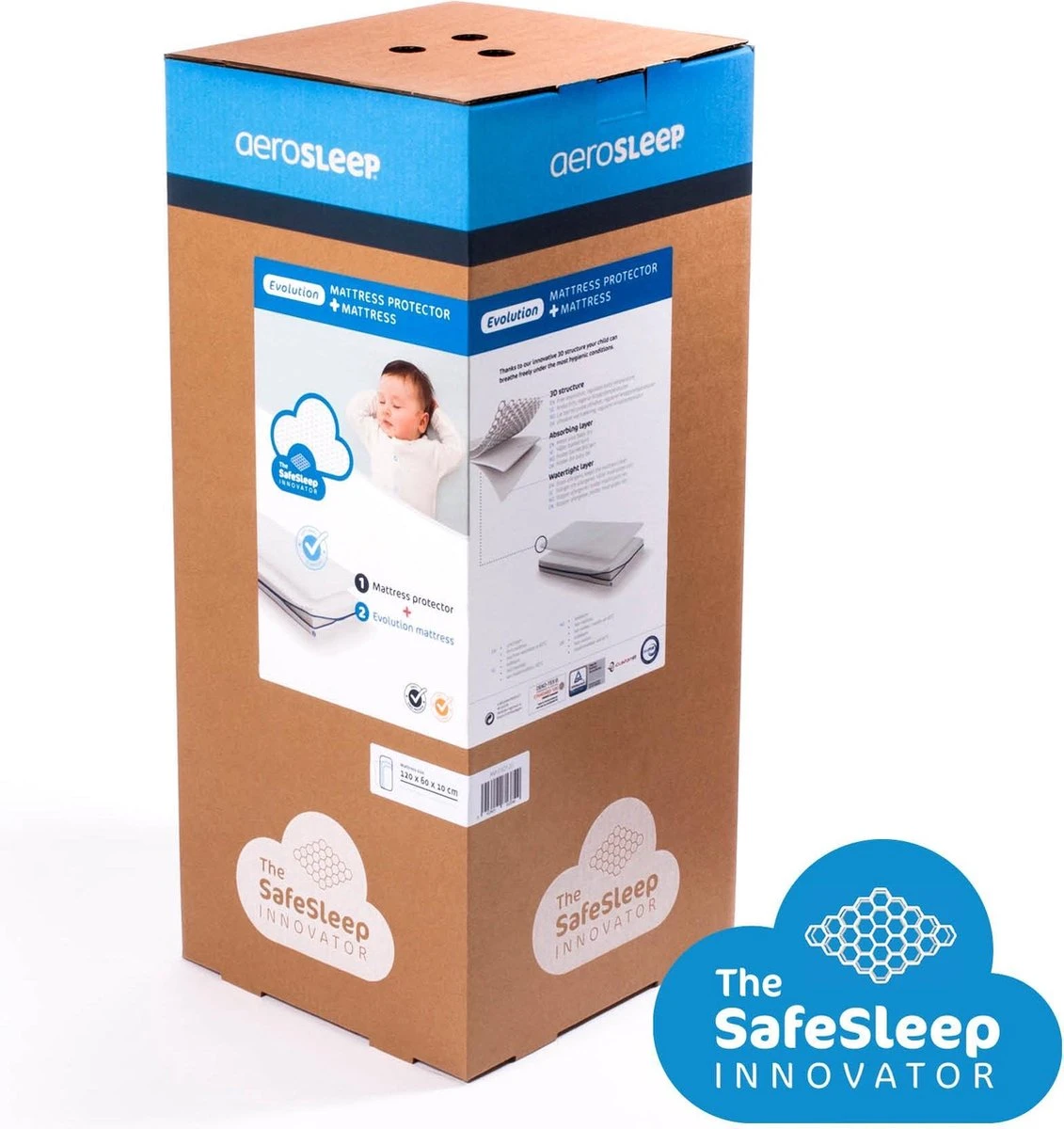 AeroSleep® Evolution Pack 2-in-1 : Matras + 3D Matrasbeschermer - Bed - 60 X 120 Cm - Afbeelding 6