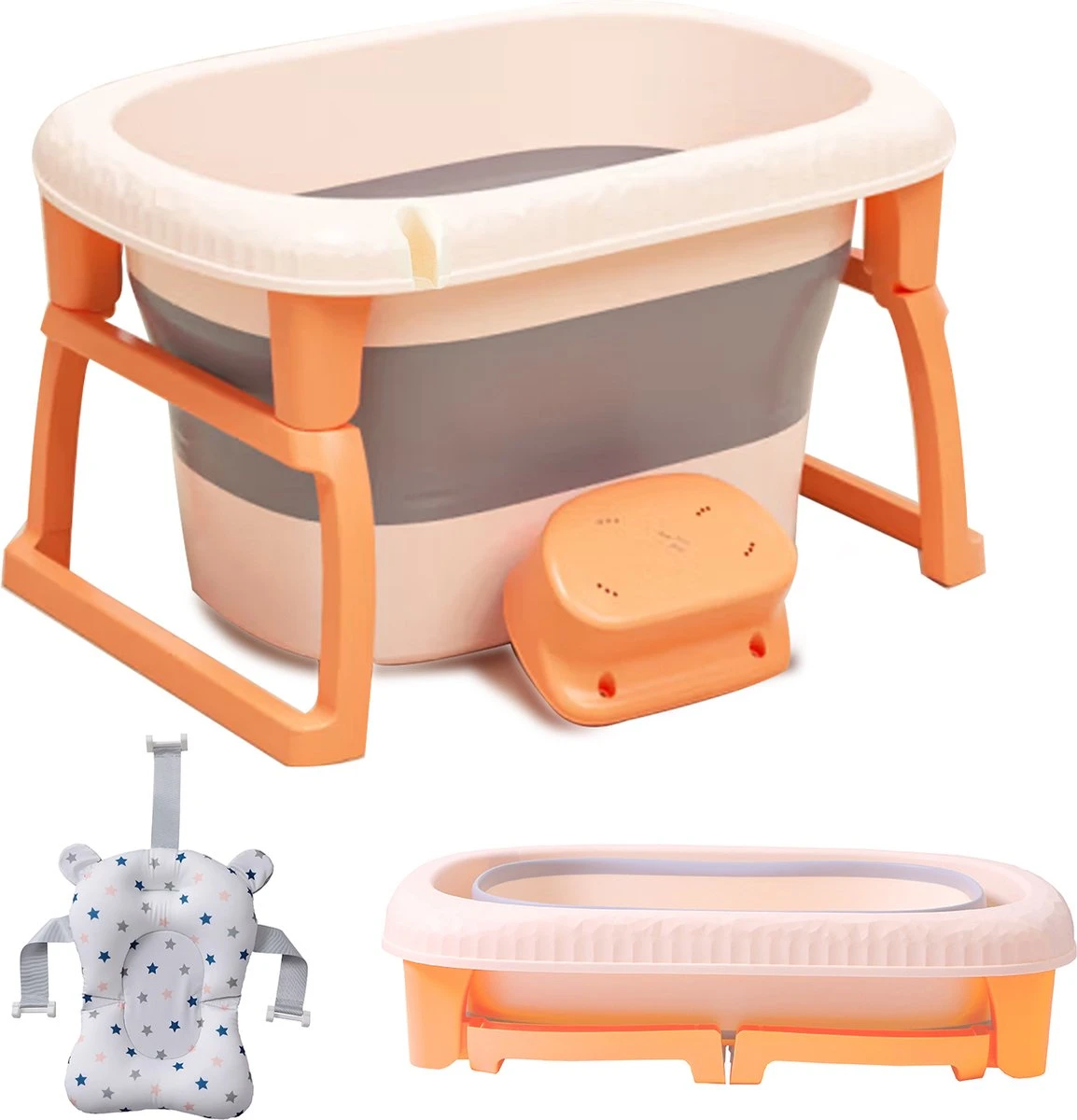 Babybadje - Inklapbaar Bad - Bad Baby - Met Badkruk - Zitbad - Bath Bucket - Opvouwbaar Bad Kinderen - Baby Badje - Opvouwbaar Bad Baby - Opvouwbaar Bad - Baby Badkussen - Afbeelding 3