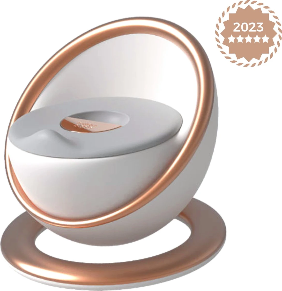 XIORI-SEMS - Plaspotje - Potje Peuter - Potje - WC Verkleiner - WC Potje Peuter - Toilet - Zindelijkheid - Toilettrainer - Wit Met Goud - Design - Jongens En Meisjes - Kraamcadeau – Kraamvisite – Babyshower – Verjaardag - Cadeau - Potje Goud