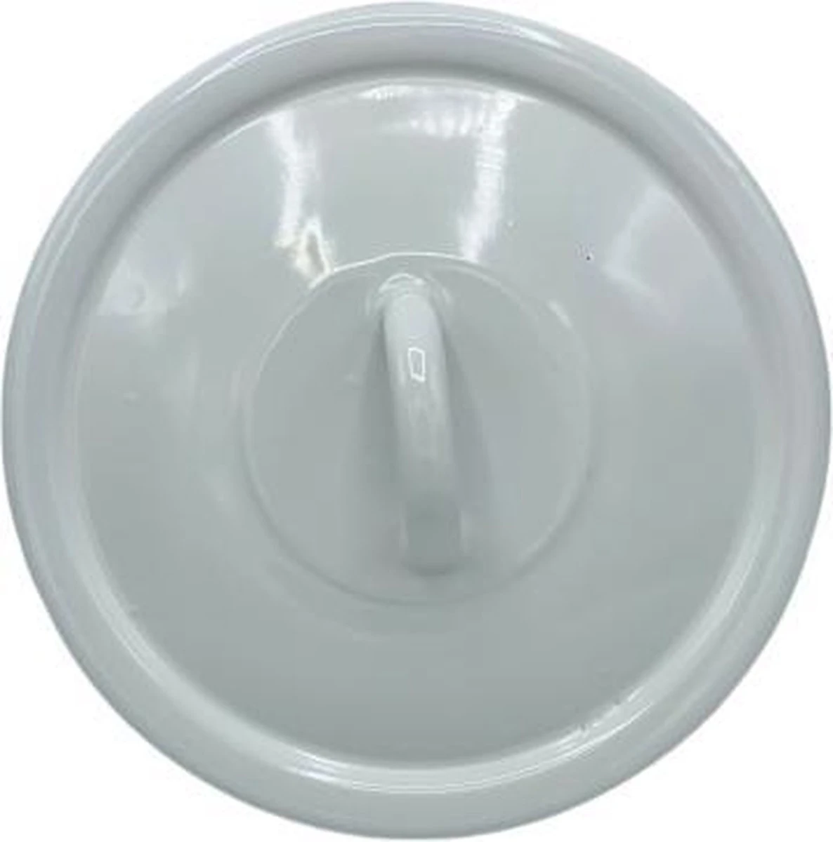 Emaille Ouderwets Plaspotje Met Deksel - Wit - Afbeelding 3