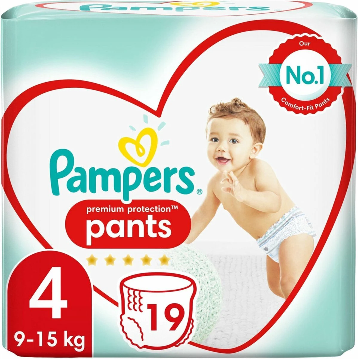 Pampers® Pampers Premium Protection Pants Luierbroekjes - Maat 4 (9-15 Kg) - 76 Stuks - Maandbox