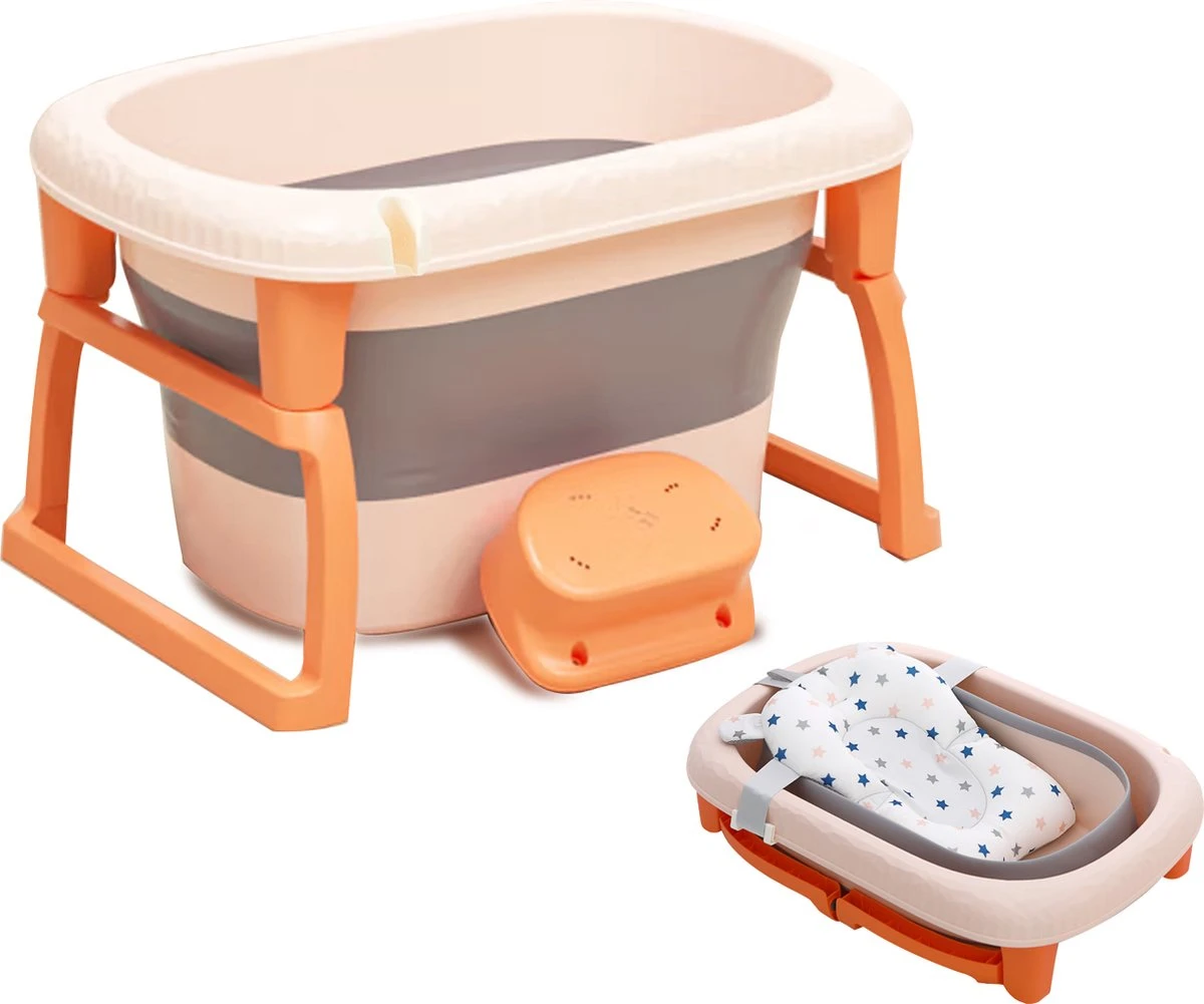 Babybadje - Inklapbaar Bad - Bad Baby - Met Badkruk - Zitbad - Bath Bucket - Opvouwbaar Bad Kinderen - Baby Badje - Opvouwbaar Bad Baby - Opvouwbaar Bad - Baby Badkussen