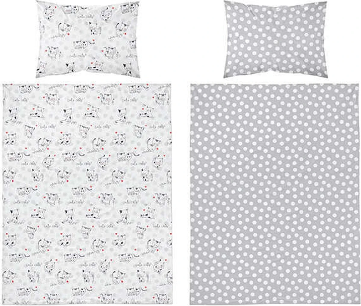 Ledikant - Dekbedovertrek - Poesjes - Katoen - 100x135 Cm - Afbeelding 3