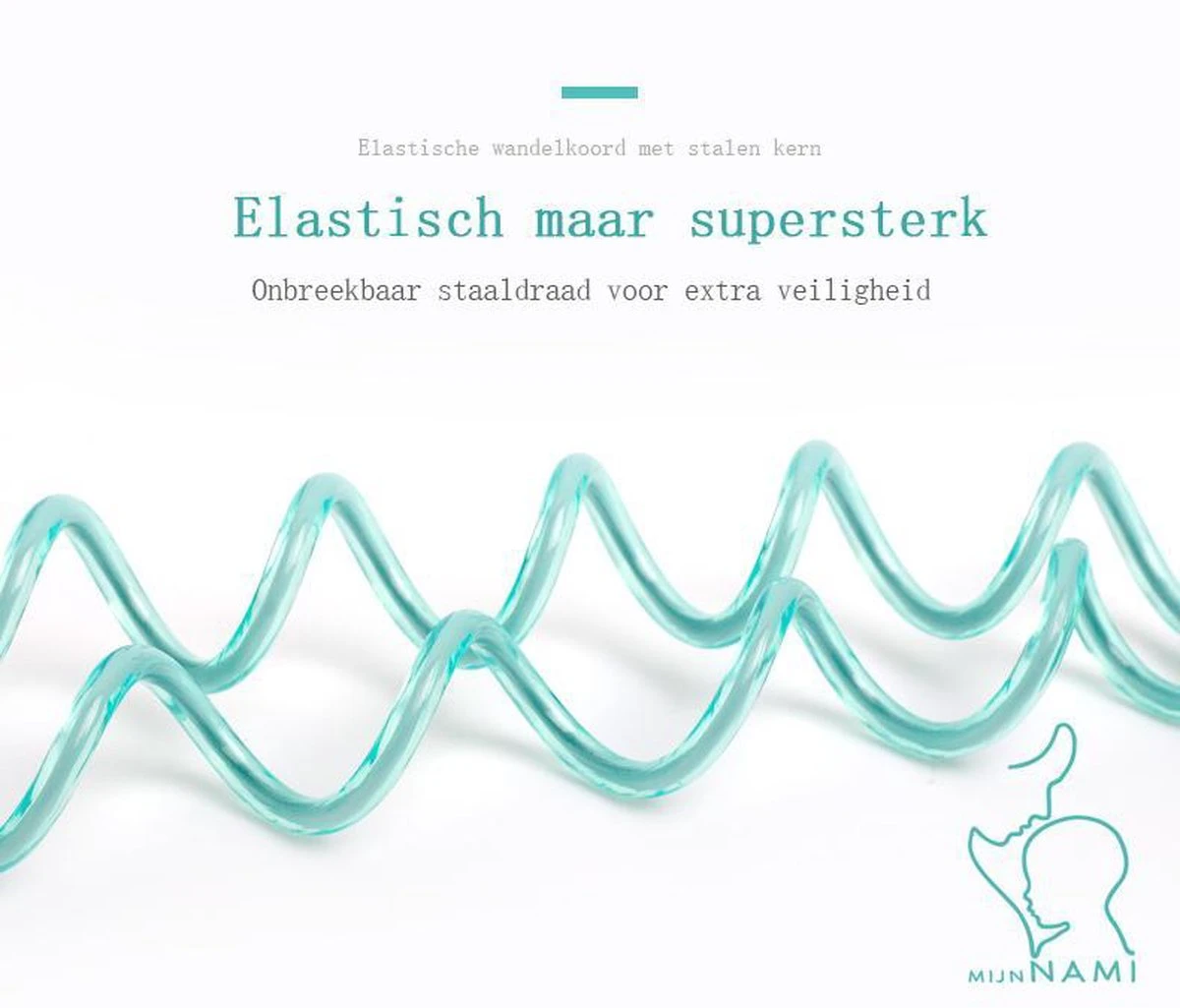Polstuigje Mintgroen 360 Plus Met Slotje - Het Enige CE Gekeurde Polstuigje - 2 Meter Elastisch Koord - Kindertuigje - Afbeelding 4