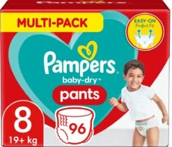 PampersĀ® Pampers Baby-Dry Luierbroekjes - Maat 8 (19kg+) - 96 Stuks - Multi-Pack