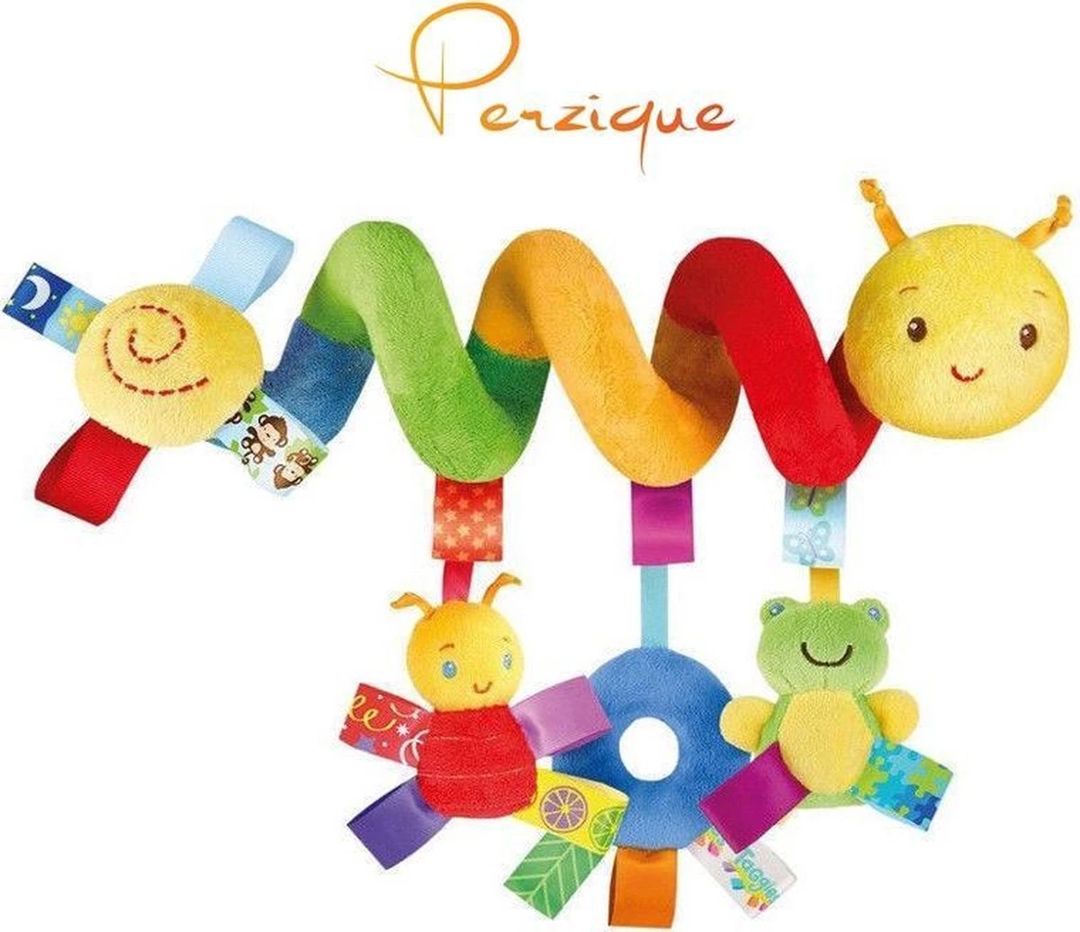 Merkloos Baby Spiraal Rups– Baby Knuffels - Baby Speelgoed - Baby Rammelaar - Boxspiraal - Maxi Cosi Spiraal - Kinderwagen Speelgoed Spiraal - Buggy Speelgoed - Auto Knuffel - Baby Spiraal Speeltje – Autostoel Ketting - Kinder Wagen Knuffels - Afbeelding 5