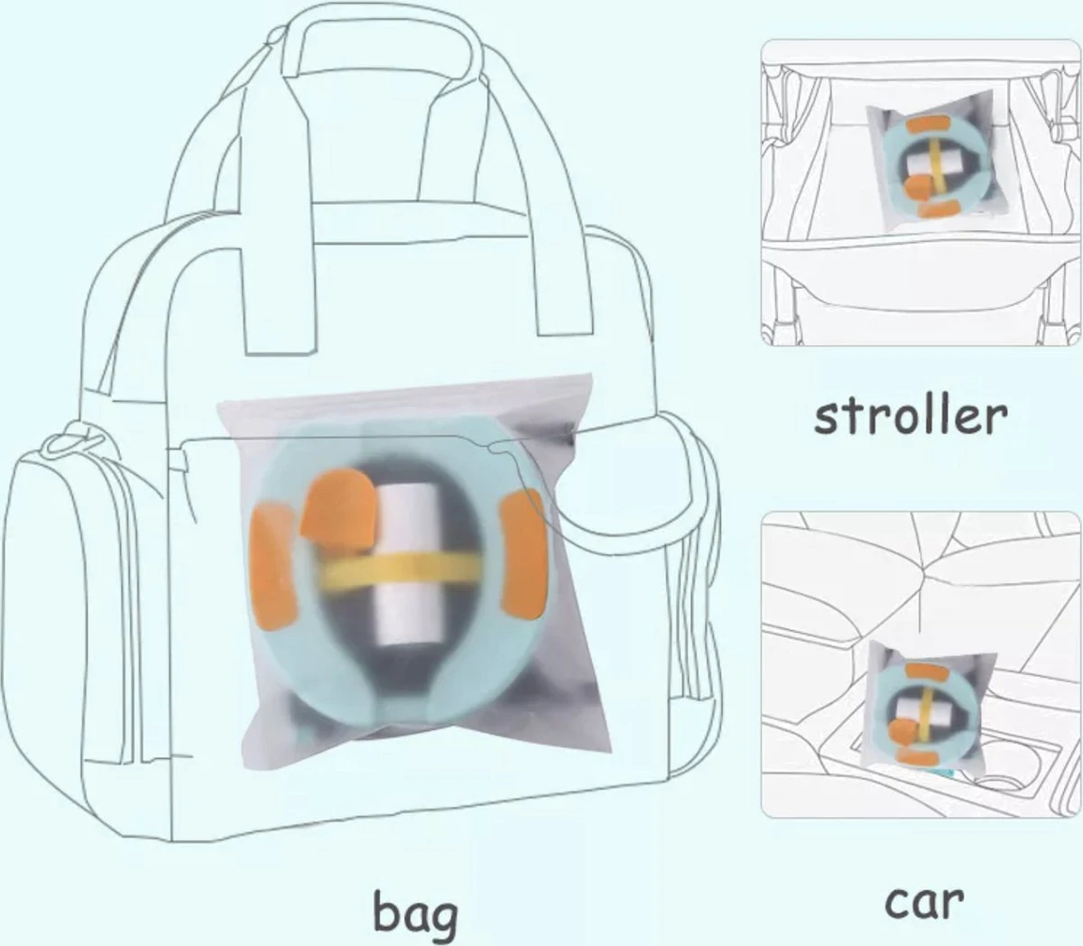 Merkloos Reispotje - Potje Peuter - Draagbaar Potje - Meeneem Potje Peuter - Potje Onderweg - Potje Baby - Afbeelding 11