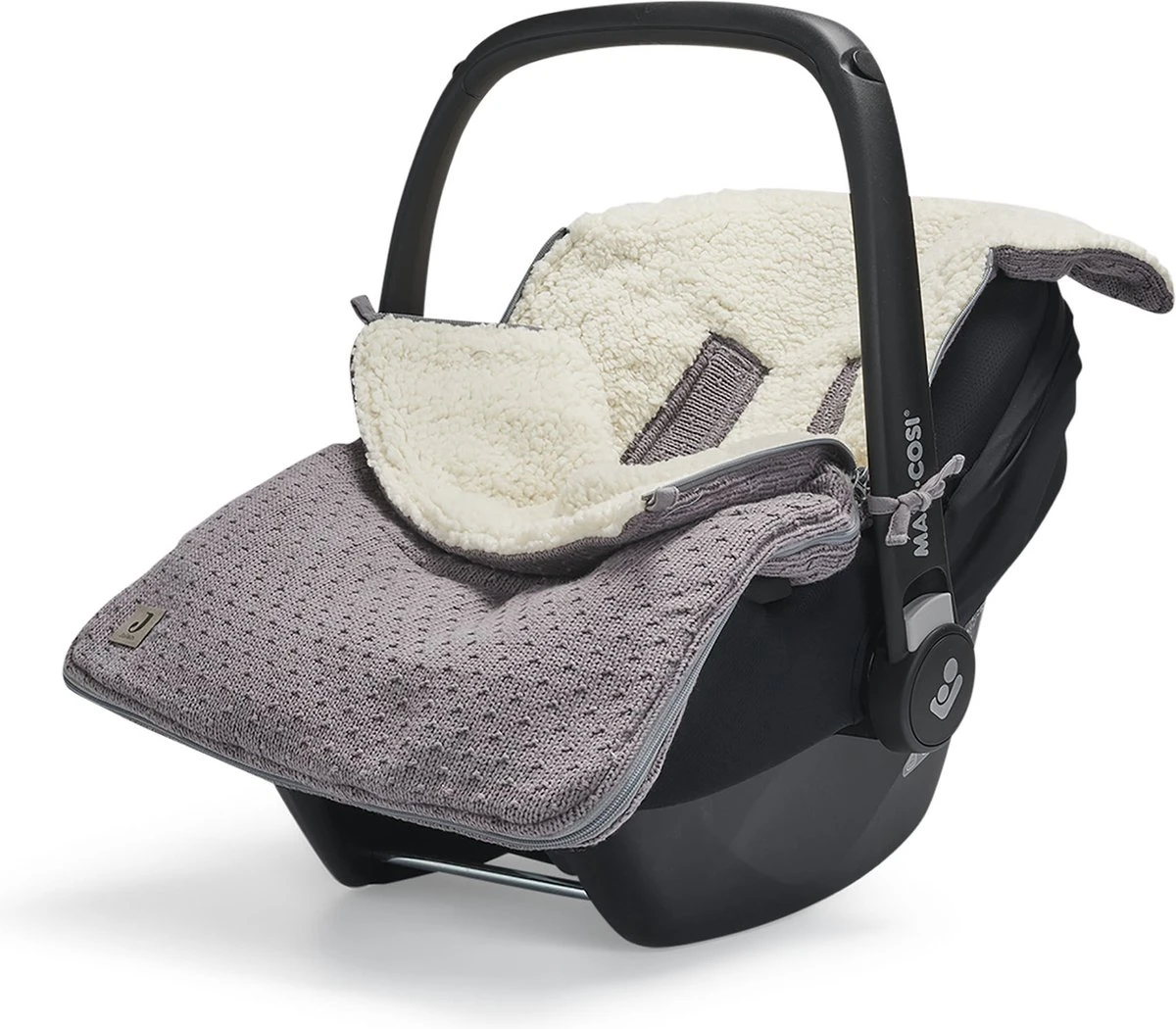 Jollein Voetenzak Voor Autostoel & Kinderwagen - Bliss Knit - Storm Grey - Afbeelding 2