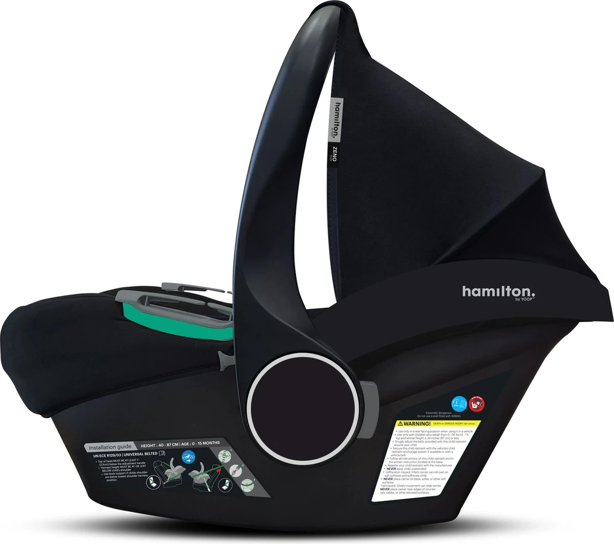 Hamilton By Yoop S1 Plus Buggy Met Monteerbare Zeno Plus Draagwieg - Nieuw En Hoger 2023 Model - Premium Budget Stroller Met One Hand Folding Technologie – Zwart - Licht, Verstelbaar, Wendbaar En Geschikt Van 0 Maanden Tot 4 Jaar – Inclusief Adapter - Afbeelding 14