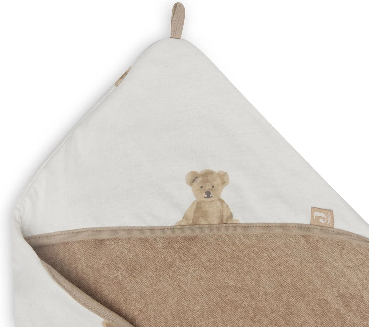 Jollein Badcape 75x75cm Teddy Bear - GOTS - Afbeelding 8