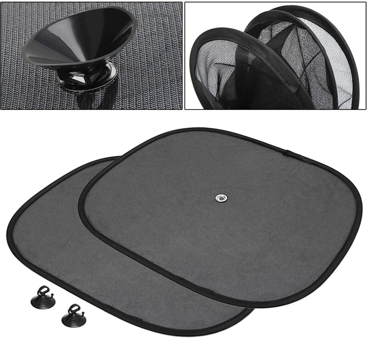 Zonnescherm Auto - Zonwering - Zijruit - UV Protectie - 2 Stuks Met Rheme Liniaal - Afbeelding 2