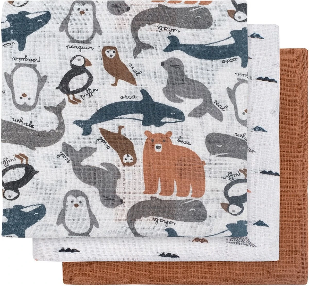 Jollein Hydrofiel Multidoek Meadow 70x70cm - Rosewood - 3 Stuks - Afbeelding 12