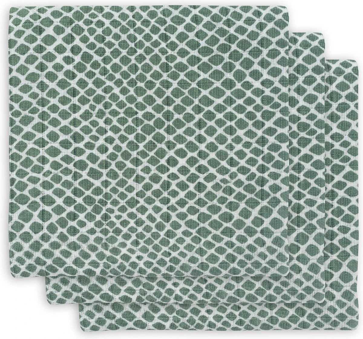 Jollein Hydrofiel Multidoek Snake 70x70cm - Ash Green - 3 Stuks - Afbeelding 2