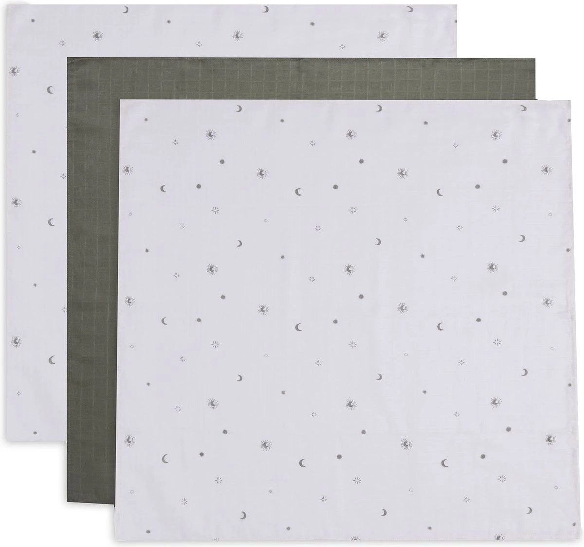 Jollein Hydrofiele Doek Small 70x70cm Stargaze - Leaf Green - 3 Stuks