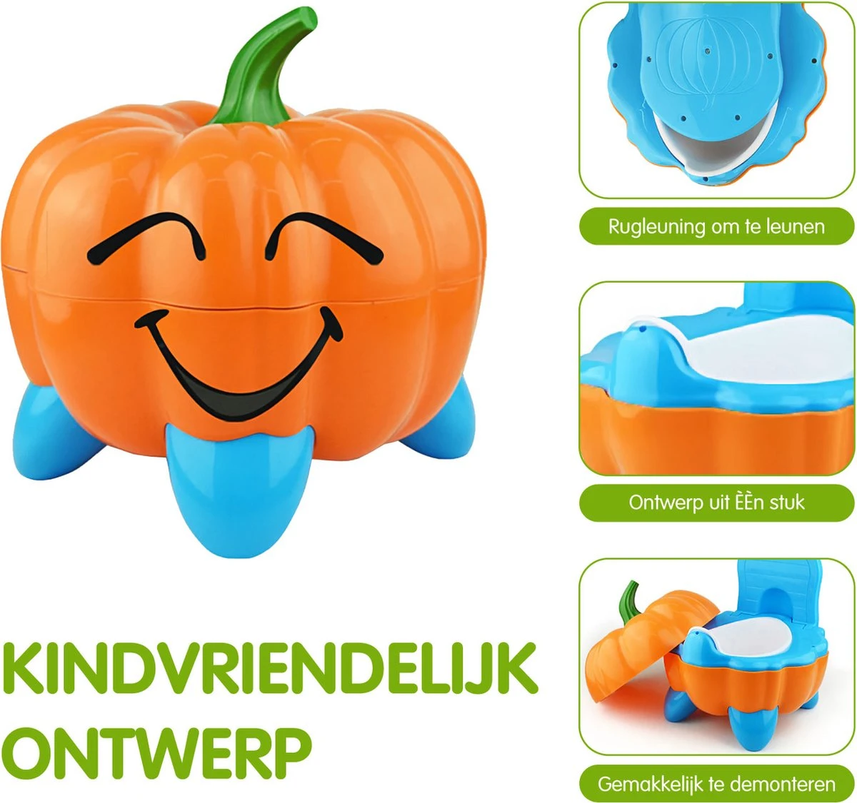 Boasty 3-in-1wc Treiner - Plaspotje – Plaspotje Kind – Potje Peuter – Potje Met Deksel – WC Potje Peuter – WC Verkleiner – Oranje - Wc Treiner-pasen - Afbeelding 2