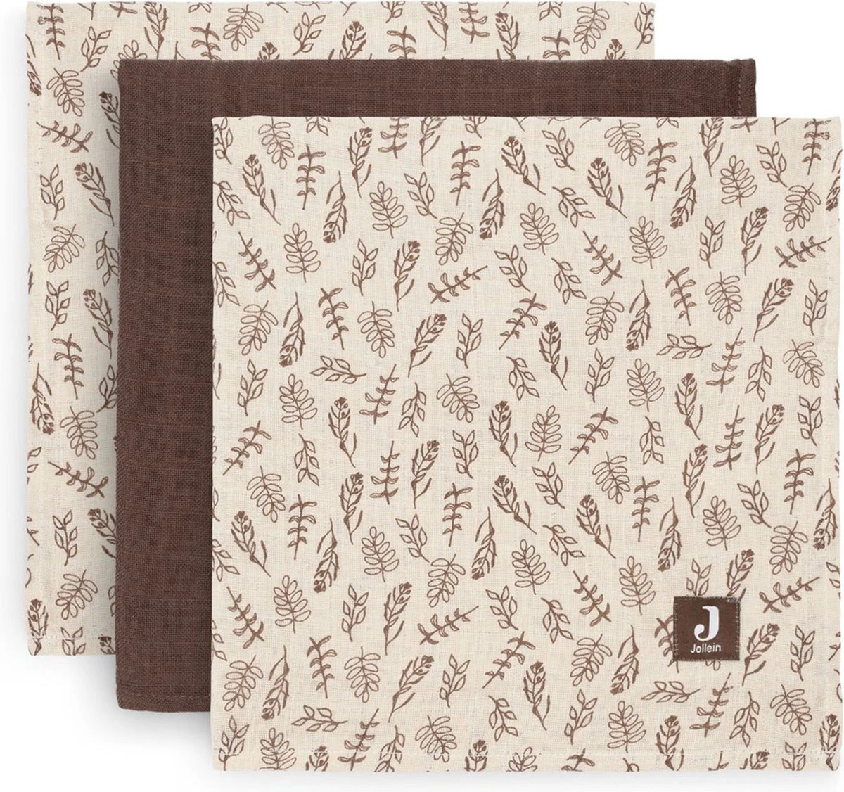 Jollein Hydrofiel Multidoek Meadow 70x70cm - Rosewood - 3 Stuks - Afbeelding 2