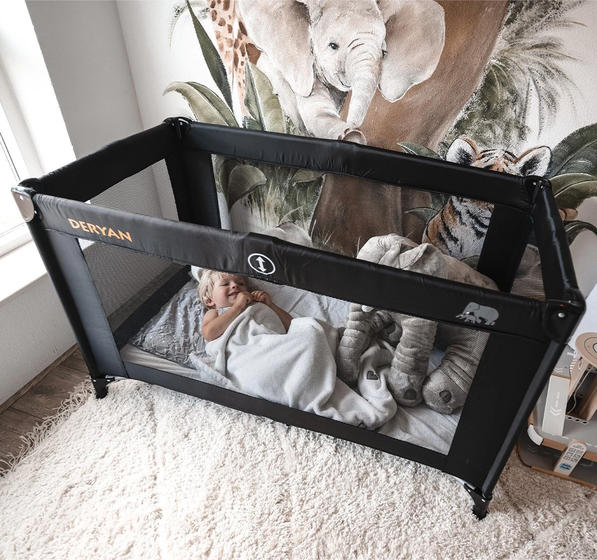 Deryan Believer Campingbedje - 120x60cm - Zwart - Afbeelding 3