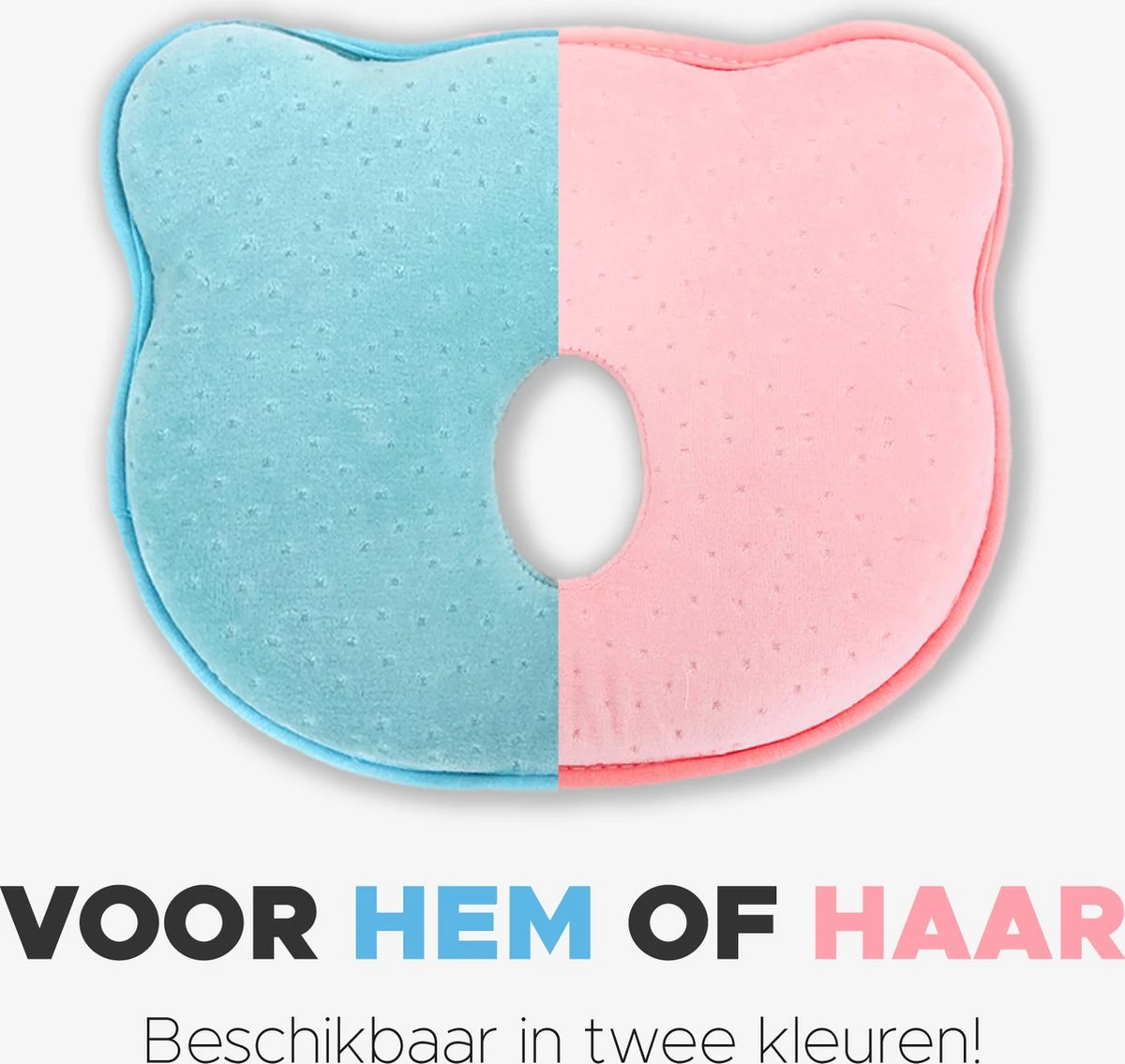Baby Kussen Plat Hoofd - Slaapondersteuning Hoofdkussen - 0-12 Maanden - Orthopedisch - Inclusief E-book & Bestekset - Kraampakket - Kraamcadeau - Blauw - Afbeelding 3
