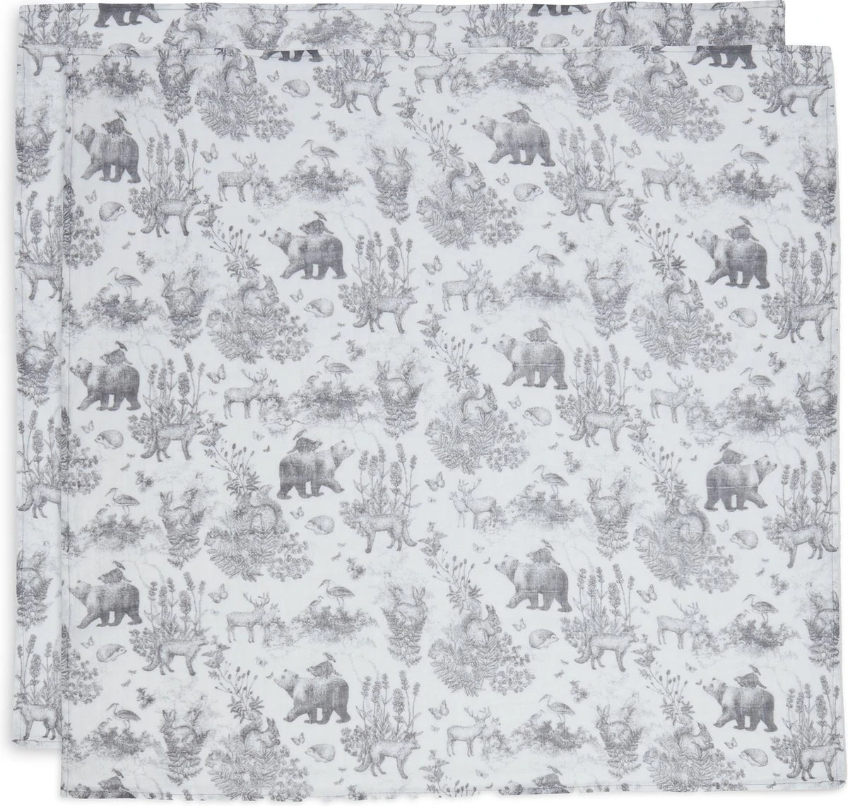 Jollein Hydrofiele Doek 70x70cm Pimpelmees Forest Animals - 2 Stuks - Afbeelding 2