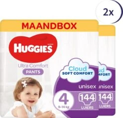 Huggies Luierbroekjes - Maat 4 (9 Tot 14 Kg) - Ultra Comfort - Unisex - 288 Stuks (8x36) - Maandbox