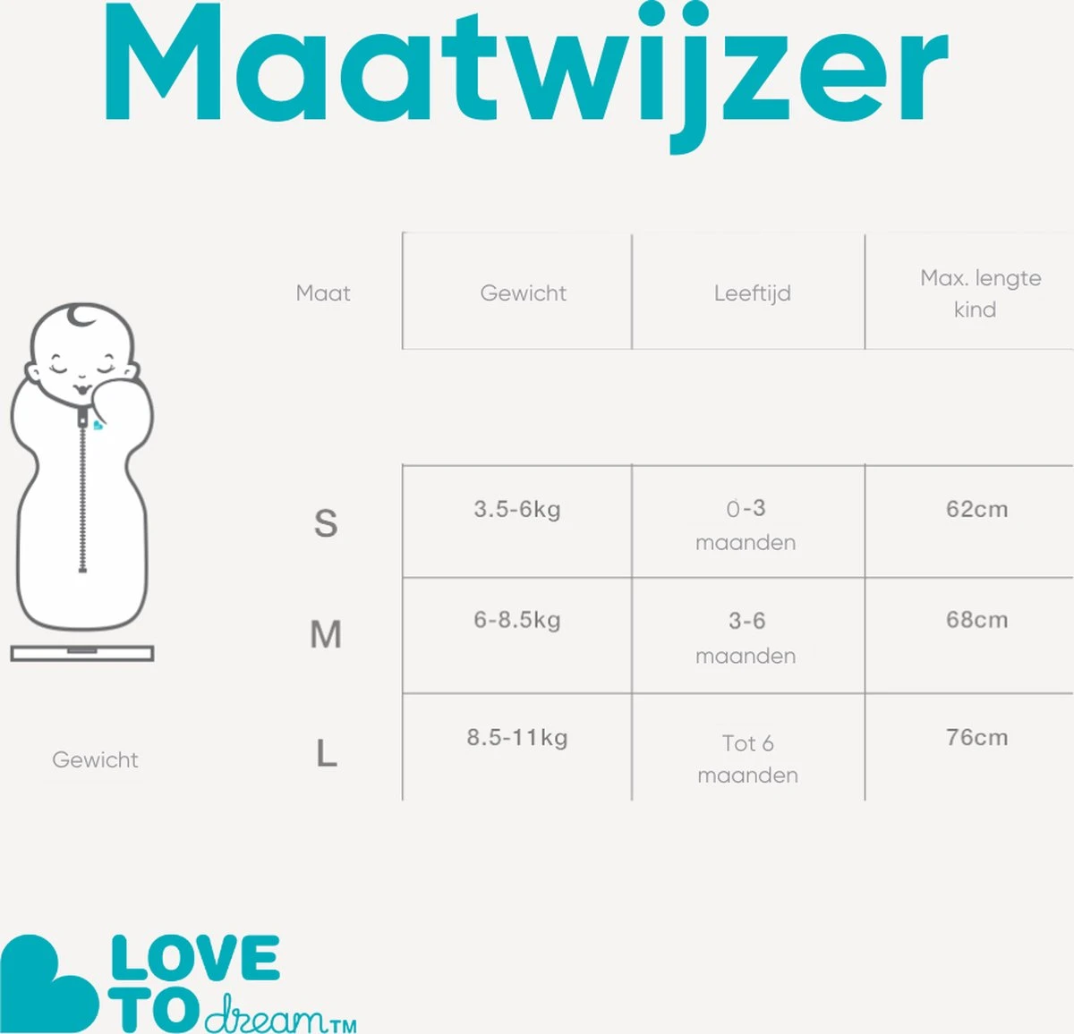 Love To Dream™ Babyslaapzak Swaddle Up™ - Inbakeren - Baby 0-2 Maanden - 2.2-3.8 Kg - All Season - Grijs - Afbeelding 7