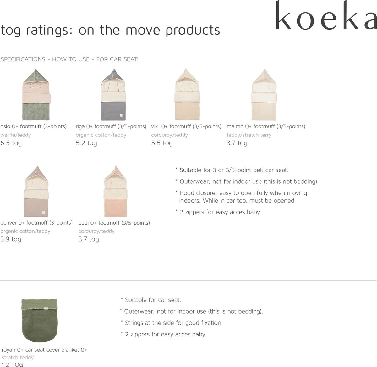 Koeka Voetenzak 0+ 3/5 Punts Teddy Malmo - Pebble - 0-6 Maanden - Afbeelding 8