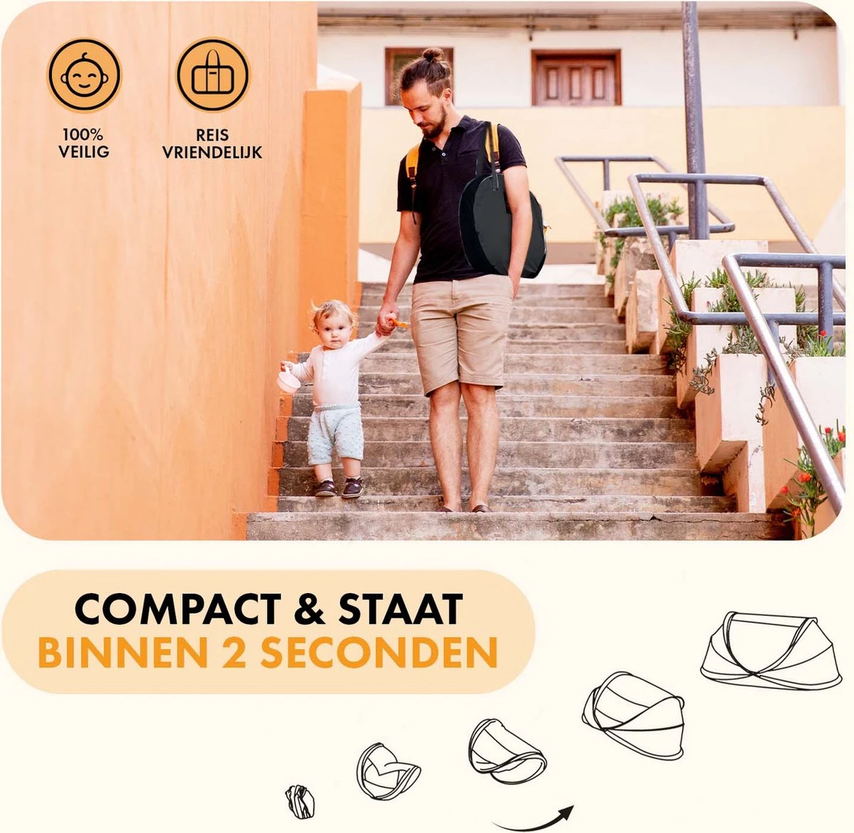 Deryan Peuter Luxe Campingbedje – Inclusief Zelfopblaasbare Matras - Zwart - Afbeelding 3