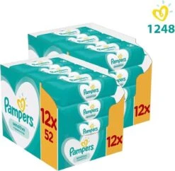Pampers® Pampers Baby Wipes Sensitive - Maandbox 24 X 52 Babydoekjes - 1248 Stuks