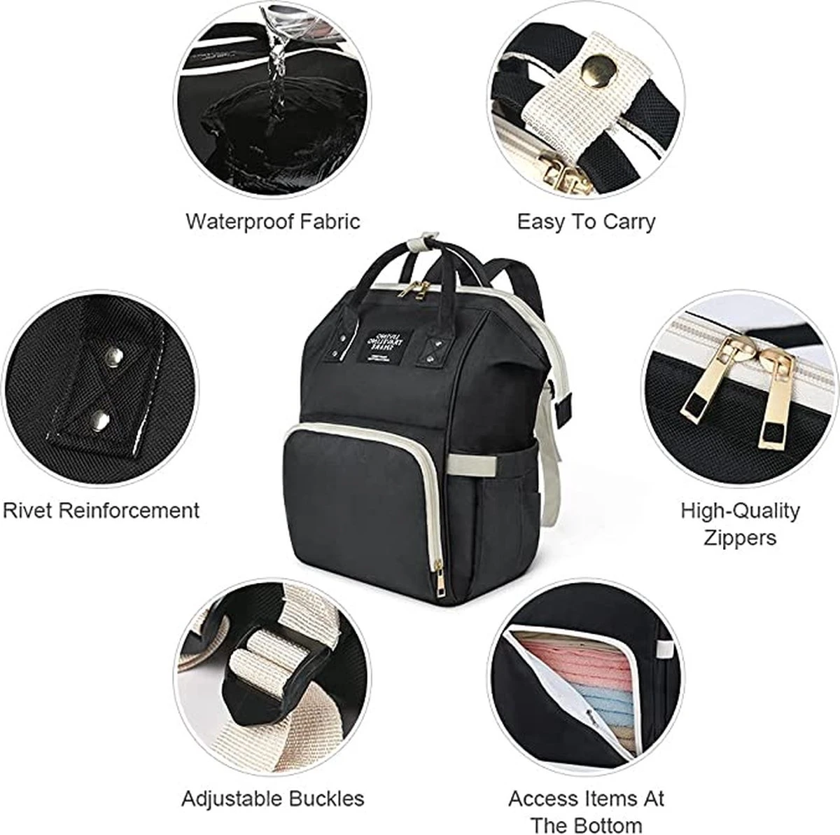 Premium Baby Luierrugzak - Baby Tas - Luiertas Met Grote Capaciteit - Multifunctionele Waterdichte Pamper Tas - Zwangerschap Tas - Kraamcadeau - Baby Shower - Afbeelding 5