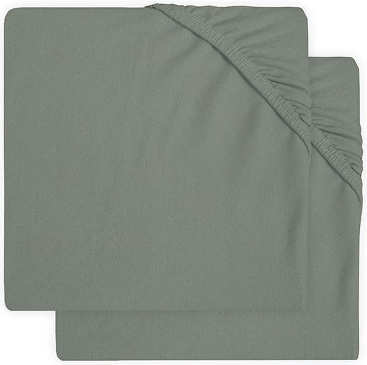 Jollein Baby Hoeslaken Ledikant Jersey 60x120cm - Ash Green - 2 Stuks