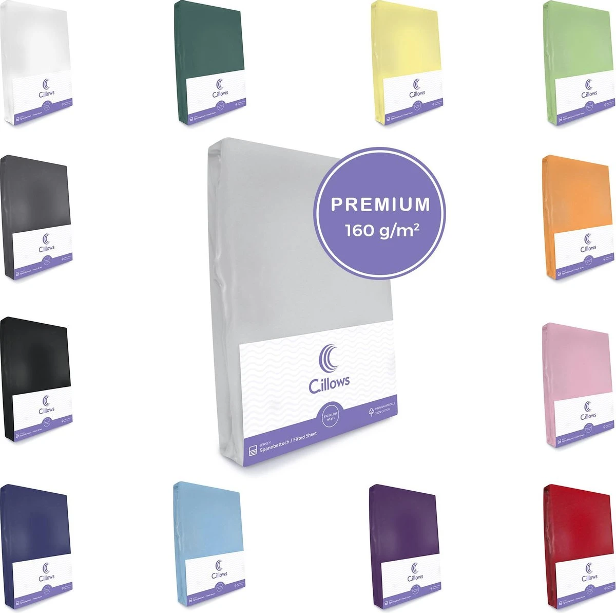 Cillows Premium Jersey Hoeslaken Voor Kinderen - 70x160 Cm - (tot 20 Cm Hoogte) - Grijs - Afbeelding 5