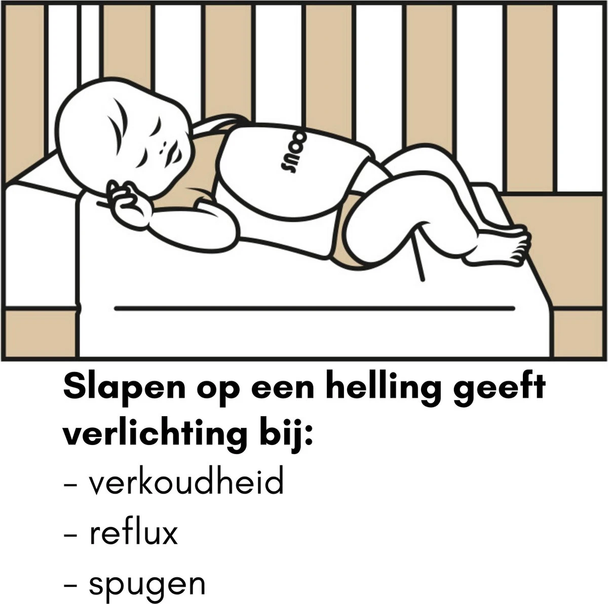Snoozzz Reflux Kussen - Baby Hellend Kussen Voor Ledikant - Ventilerend - Met Wasbare Hoes - Wit - Afbeelding 4