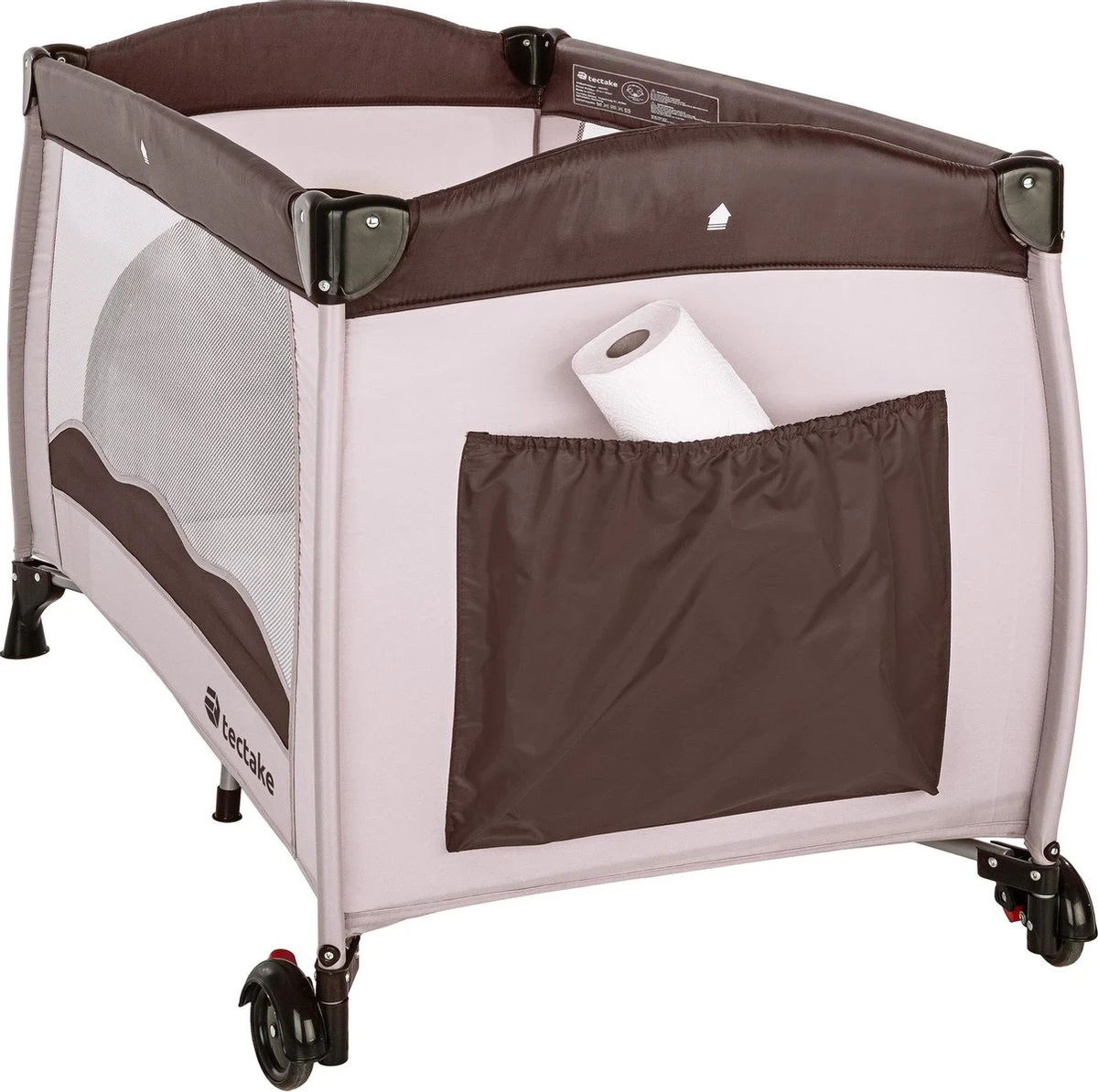 TecTake - Kinder Reisbed Babybed - Beige / Bruin - 402417 - 126x65x80 Cm Met Draagtas - Afbeelding 4