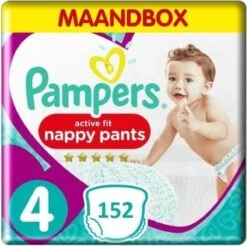 PampersĀ® Pampers Premium Protection Pants Maat 4 - 152 Luierbroekjes Maandbox