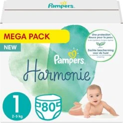 PampersĀ® Pampers - Harmonie / Pure - Maat 1 - Mega Pack - 80 Luiers