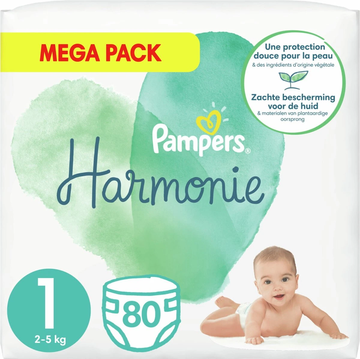 Pampers® Pampers - Harmonie / Pure - Maat 1 - Mega Pack - 80 Luiers - Afbeelding 13