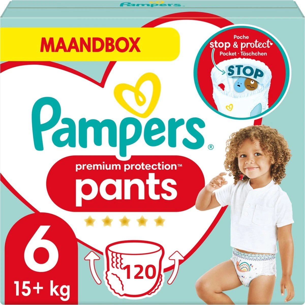 Pampers® Pampers Premium Protection Pants Luierbroekjes - Maat 6 (+15 Kg) - 120 Stuks - Maandbox