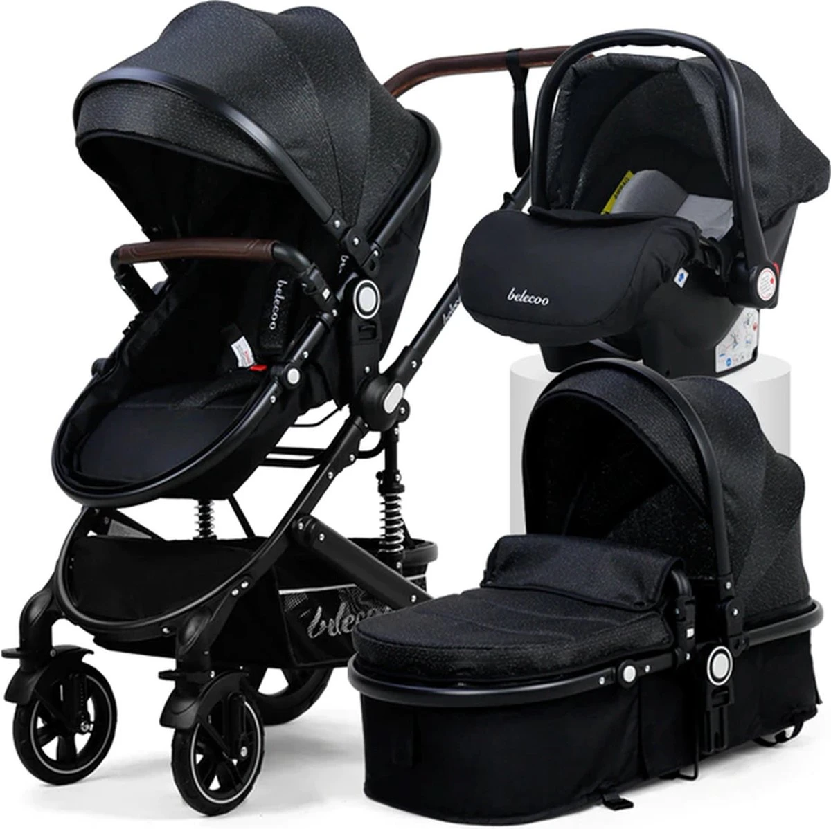 Merkloos 3 In 1 Kinderwagen - Buggy - Opklapbare Wandelwagen - Opvouwbaar - Kinderwagen 3 In 1 - Wandelwagen - Kinderwagens - Kinderwagen 3 In 1 Incl Autostoel - Wandelwagen Baby - Maxi-Cosi