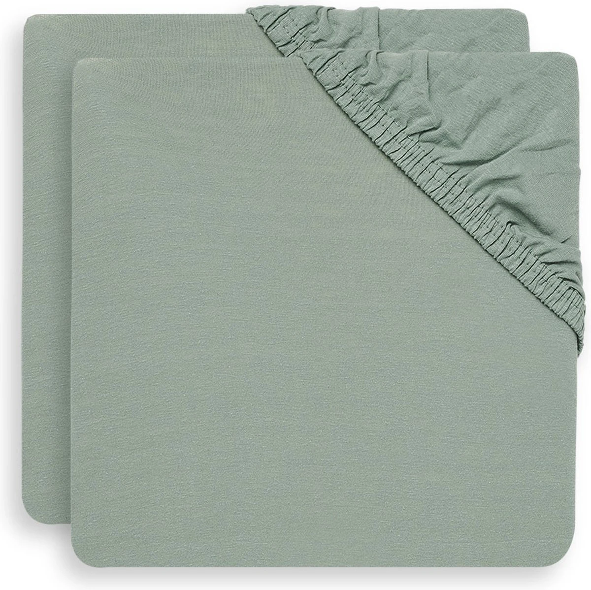 Jollein Baby Hoeslaken Ledikant Jersey 60x120cm - Ash Green - 2 Stuks - Afbeelding 2