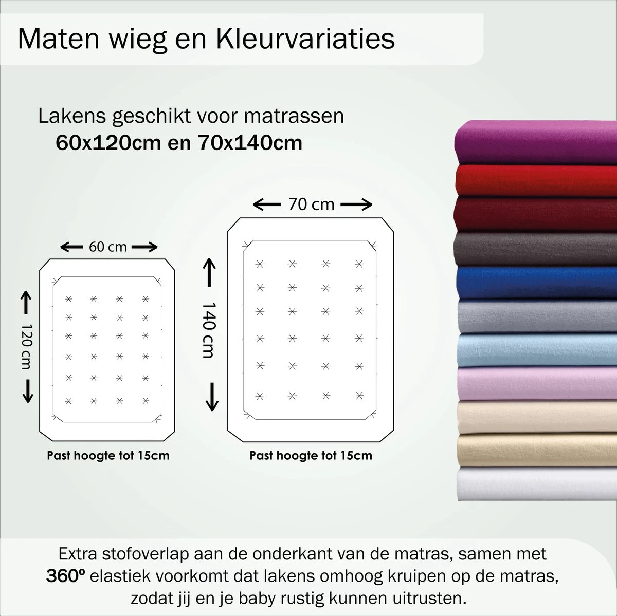 Bed Couture Flanel Fleece Baby Kinder Hoeslaken - 100% Katoen Extra Zacht En Warm - Ledikant - 60x120 Cm - Rood - Afbeelding 5